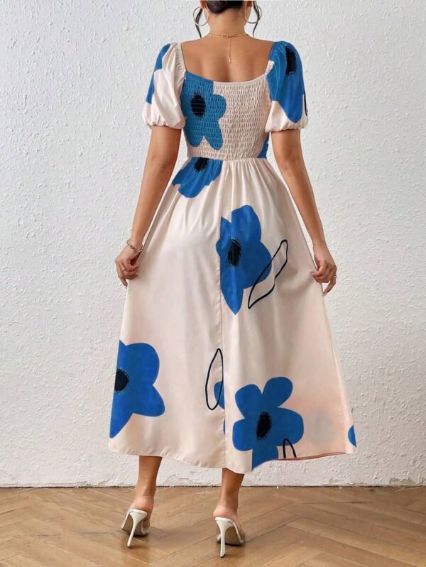 Vestido de manga corta con estampado floral para mujer - Imagen 3