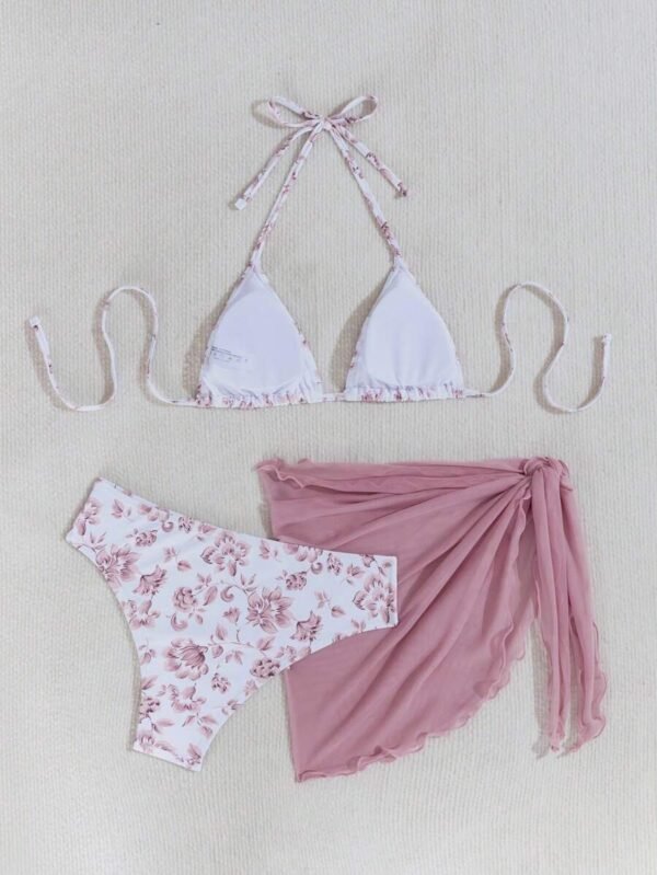 Conjunto de bikini sexy de mujer con estampado floral - Imagen 3