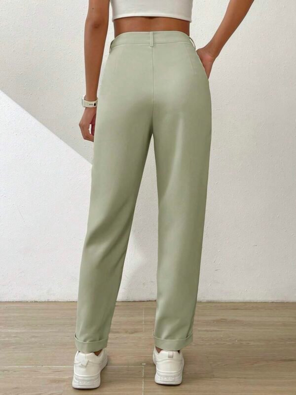 Pantalones largos casuales y cónicos de unicolor para mujer - Imagen 3