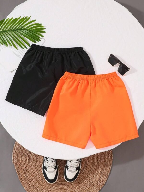 Shorts de playa tejidos sólidos informales para chico adolescente - Imagen 3