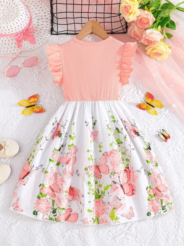 Vestido con mangas de gorra cortas para niñas - Imagen 3