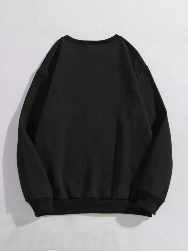 Sudadera cuello redondo con impresión de letras talla grande - Imagen 3