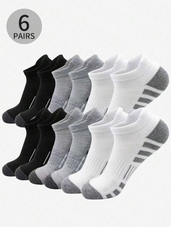 6 pares de calcetines blancos y negros para hombres