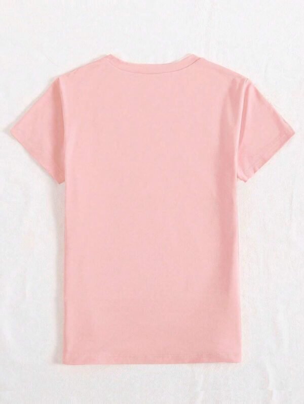 Camiseta de mujer de cuello redondo con mangas cortas - Imagen 3