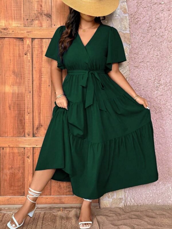 Vestido casual de mujer de talla grande de unicolor