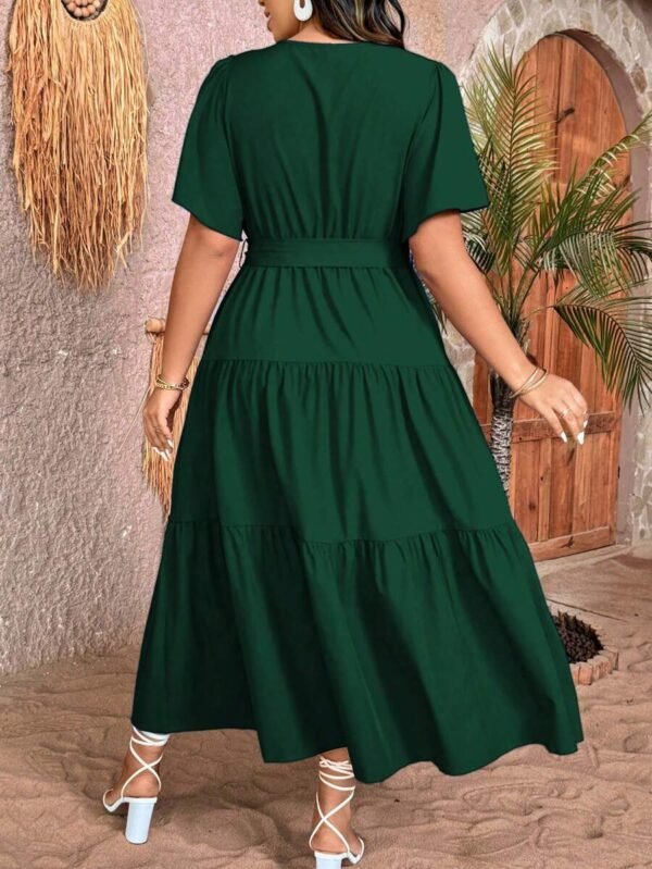 Vestido casual de mujer de talla grande de unicolor - Imagen 3