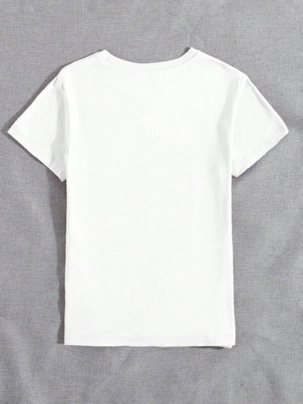 Camiseta de mujer de manga corta con cuello redondo y estampado - Imagen 3