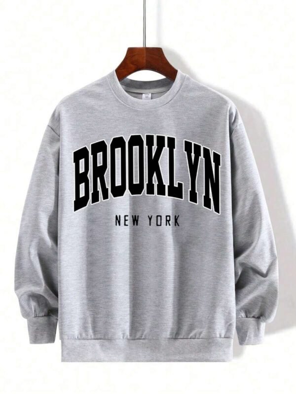 Sudadera de cuello redondo holgada informal de Brooklyn, Nueva York, para niño preadolescente