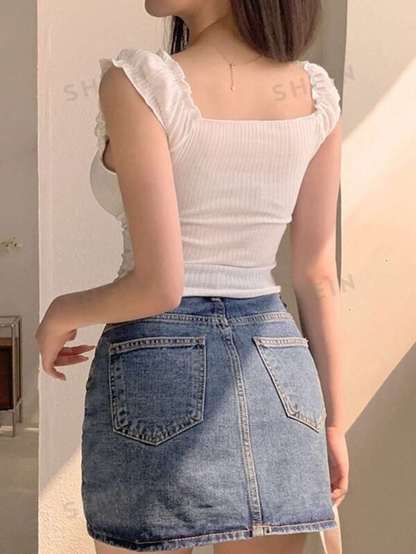 Top casual de verano para mujer con cuello de strass - Imagen 3