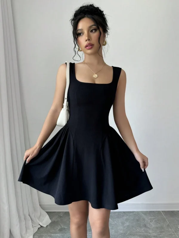 Vestido sin mangas de escote en V para mujer
