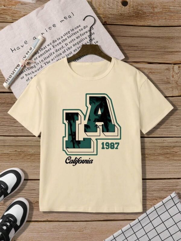 Camiseta manga corta color albaricoque de verano para niño