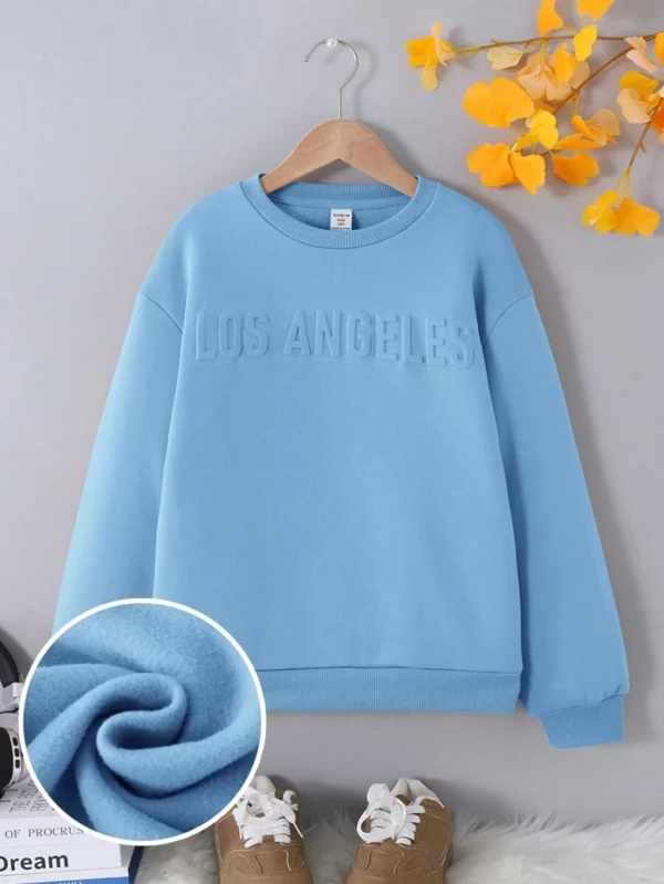 Sudadera de niña preadolescente de cuello redondo cómoda y suave