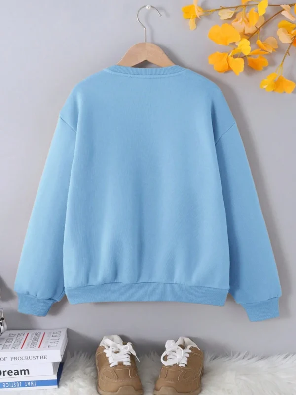 Sudadera de niña preadolescente de cuello redondo cómoda y suave - Imagen 3