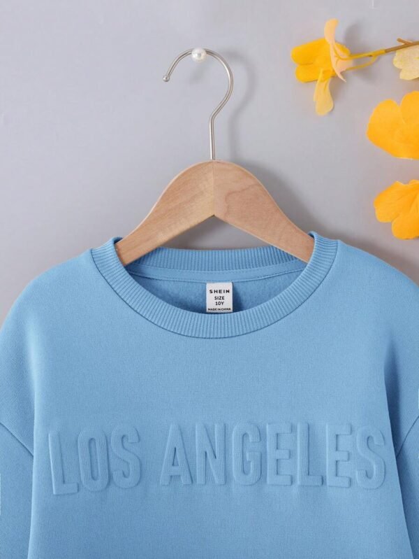 Sudadera de niña preadolescente de cuello redondo cómoda y suave - Imagen 2