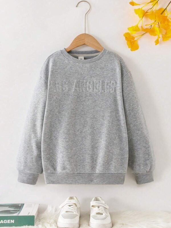 Sudadera de capucha con cuello redondo para niña