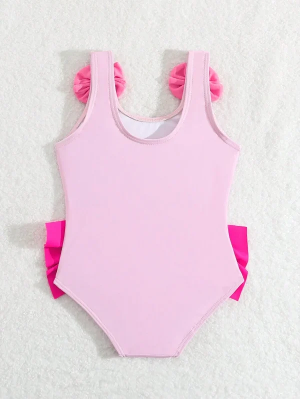 Traje de baño con volantes y estampado de cisne para bebé niña - Imagen 3