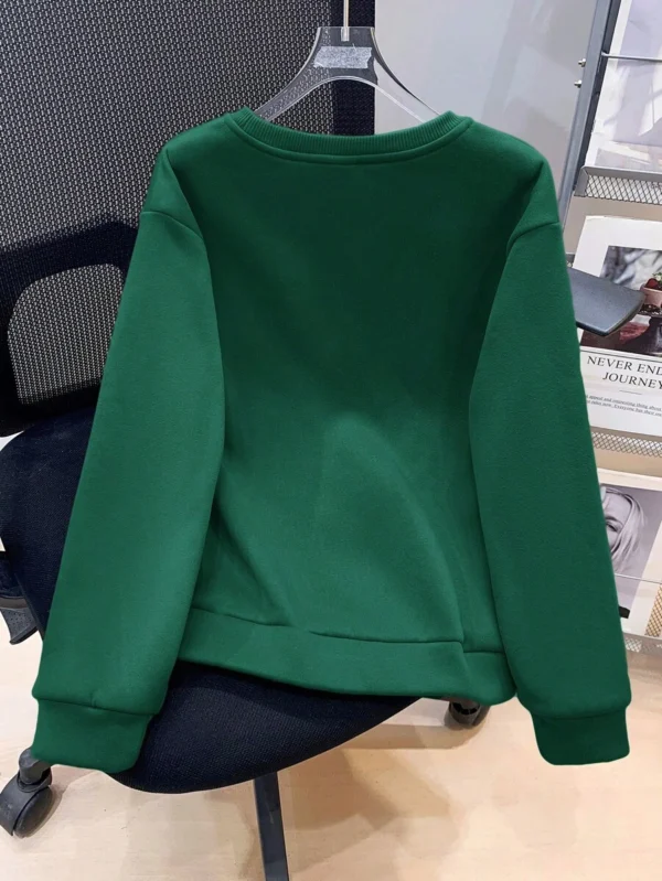 Sudadera de punto informal con cuello redondo y estampado de letras para niño - Imagen 3