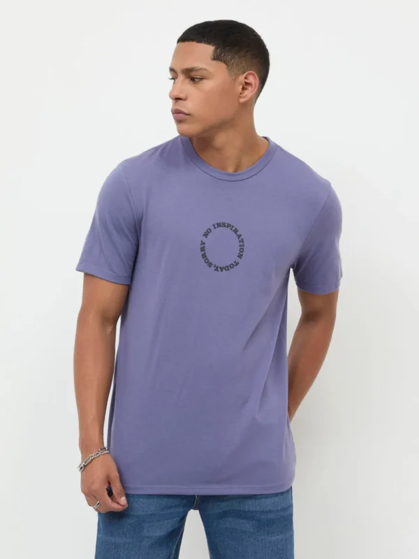Playera Manga Corta No Inspiration Today, Sorry Morada