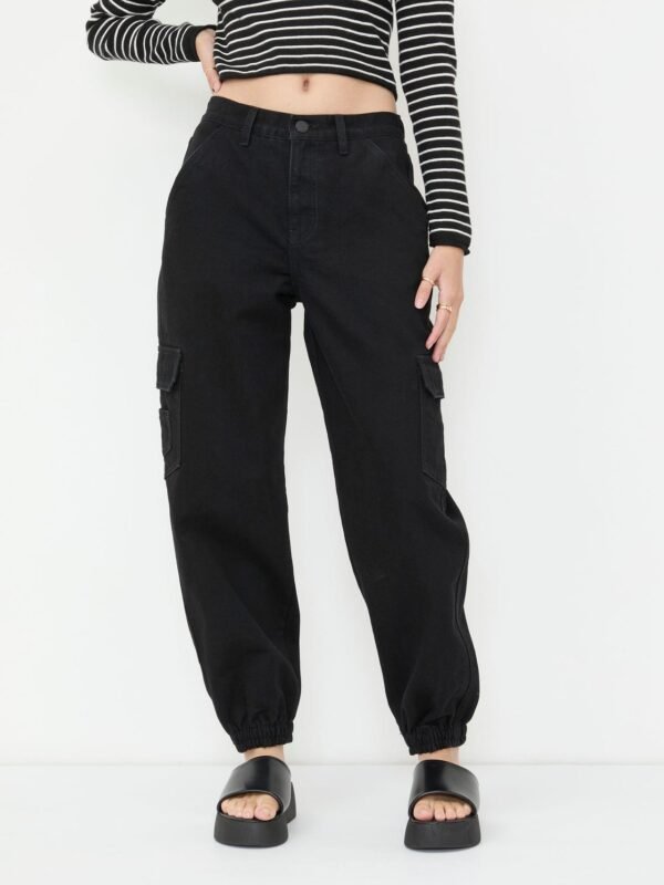 Jogger Cargo de Mezclilla Negro