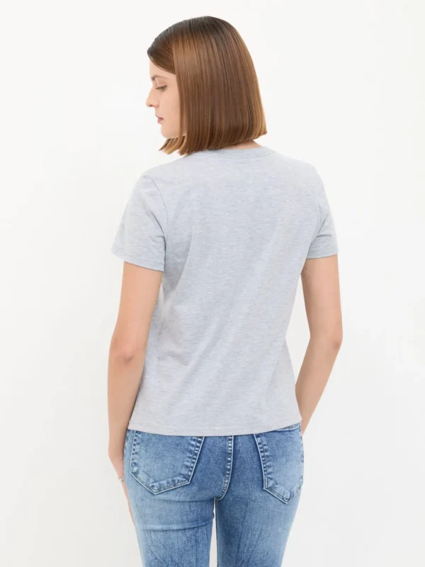 Playera Manga Corta con Estampado Gato Blanco - Imagen 2