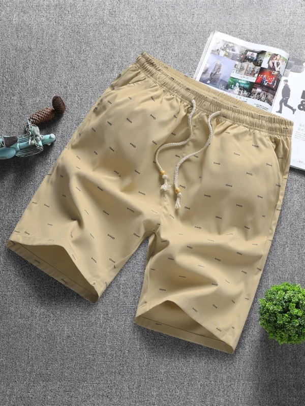 Pantalones cortos con cordón y estampado total para hombre