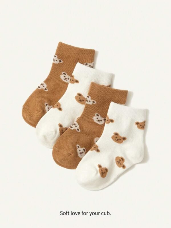 2 pares de calcetines cortos básicos de jacquard de algodón para bebé