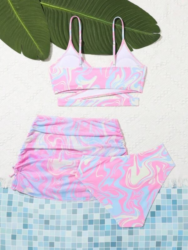Conjunto de bikini con estampado de playa para adolescentes - Imagen 3