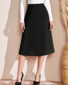Falda de talle alto unicolor