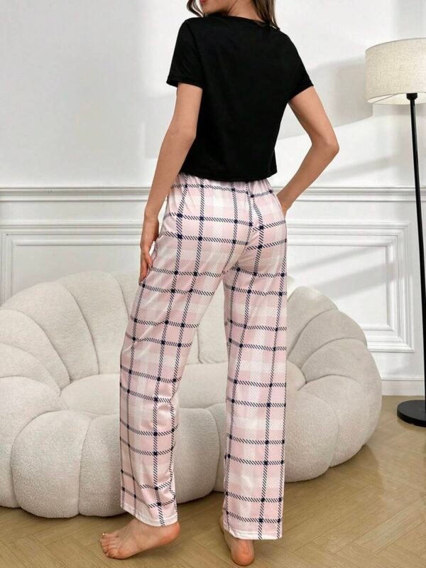 Conjunto De Pijama De Camiseta De Manga Corta Y Cuello Redondo - Imagen 3