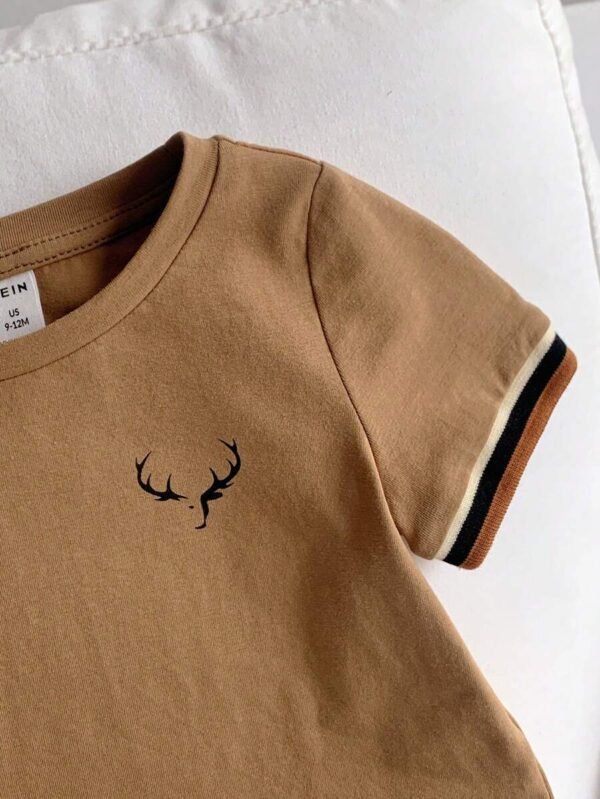 Camiseta de manga corta y cuello redondo para niño bebé - Imagen 3