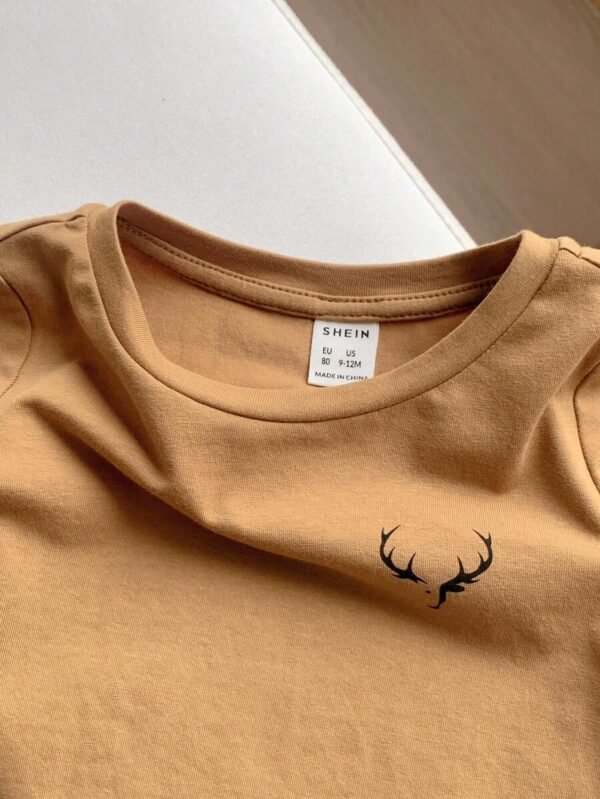 Camiseta de manga corta y cuello redondo para niño bebé - Imagen 2
