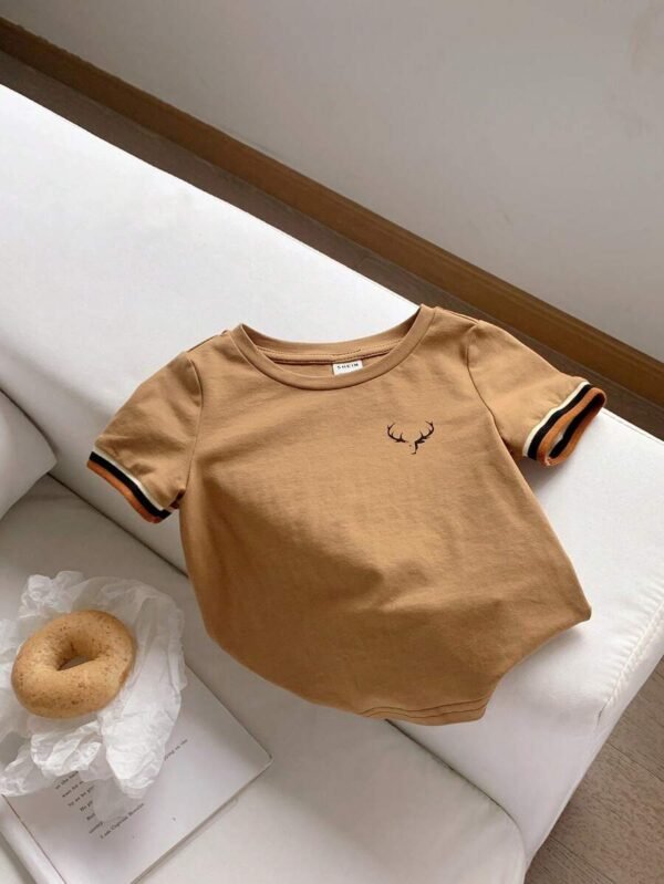 Camiseta de manga corta y cuello redondo para niño bebé