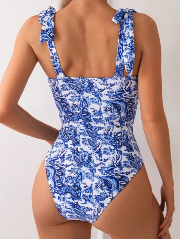 Traje de baño de una pieza con estampado vintage para mujeres - Imagen 3