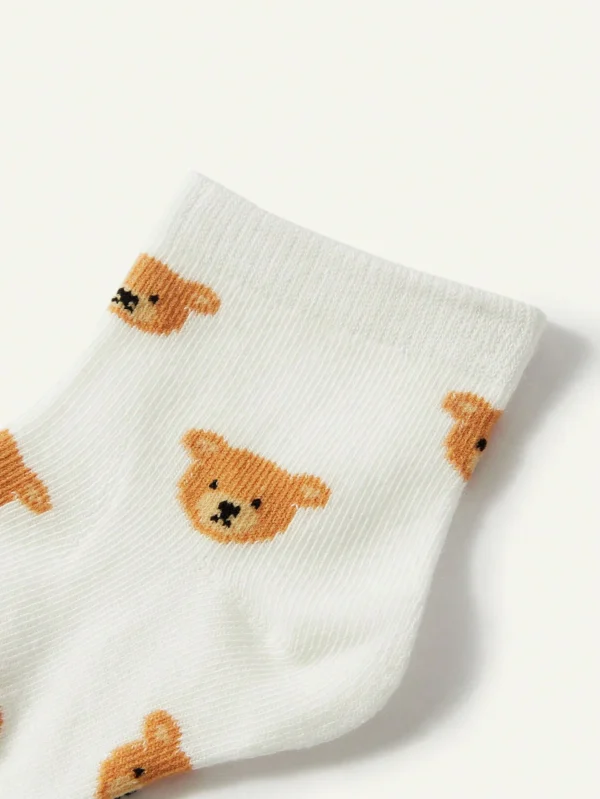 Calcetines Para Bebé Con Diseño De Oso Lindo En Color Azul Y Blanco - Imagen 2