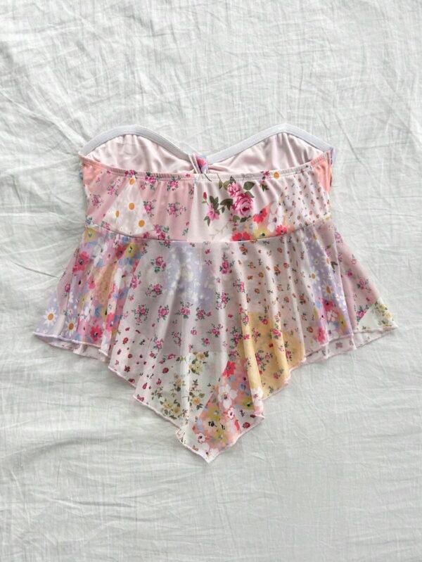 Top con escote bandeau de moda de verano para damas - Imagen 3