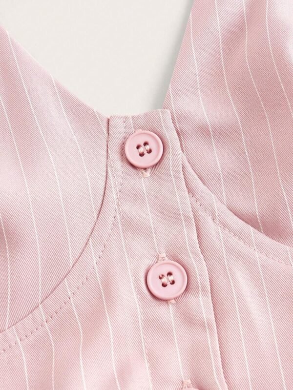 Top halter con botones y estampado de rayas - Imagen 2