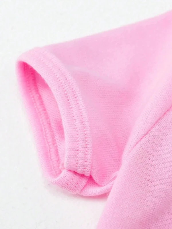 Pelele de manga corta con diseño adorable de flor para niña bebé - Imagen 2