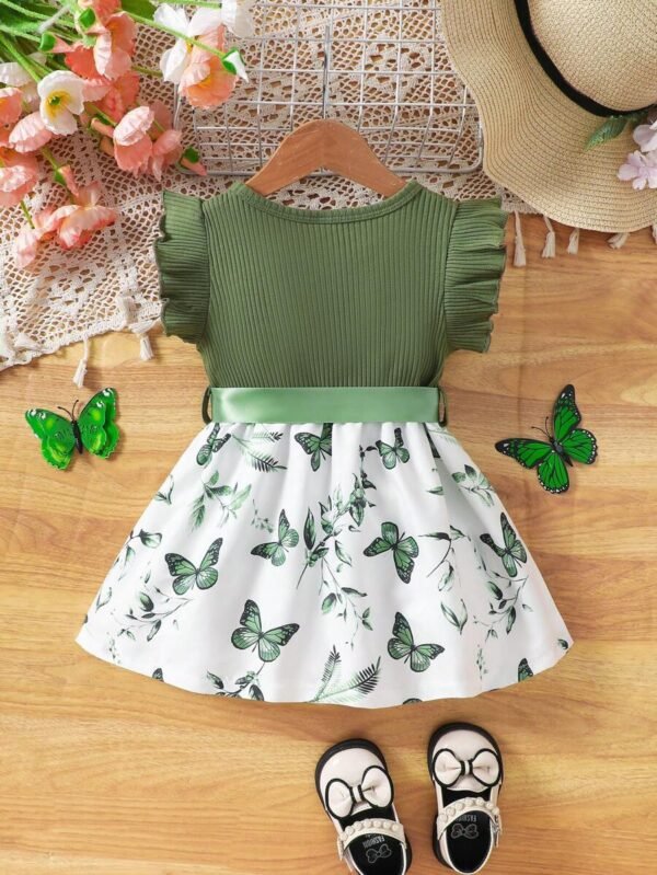 Vestido casual con estampado de mariposas para bebé niña - Imagen 3