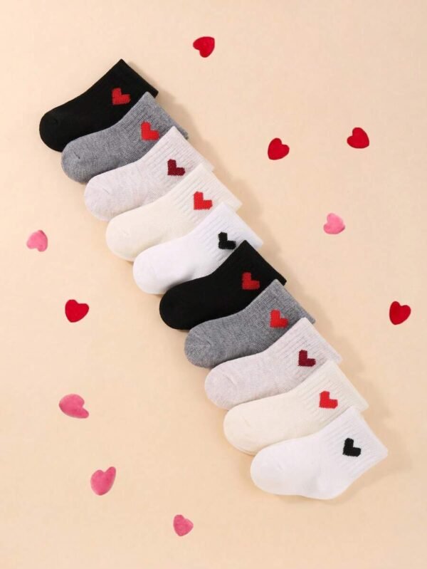 10 pares de calcetines para bebé con estampado de amor - Imagen 3
