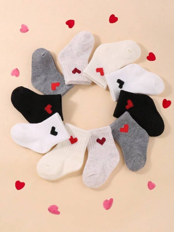 10 pares de calcetines para bebé con estampado de amor - Imagen 2