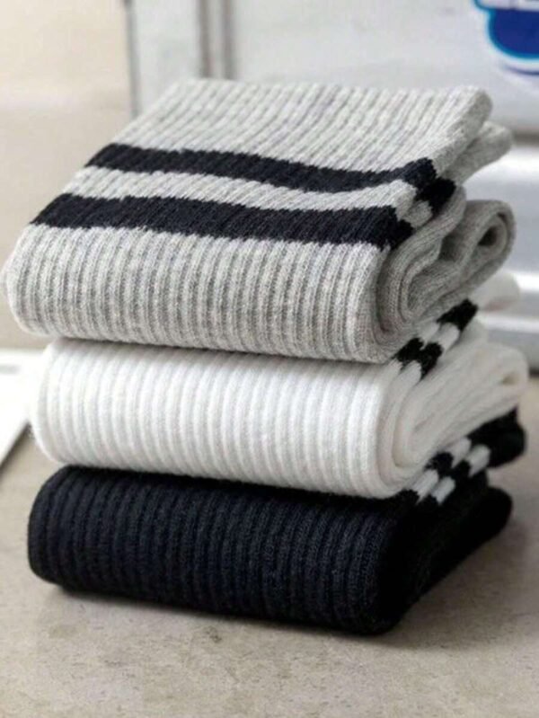 Set de 6 pares de calcetines deportivos con doble raya para hombres - Imagen 2