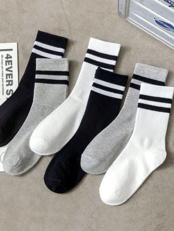 Set de 6 pares de calcetines deportivos con doble raya para hombres