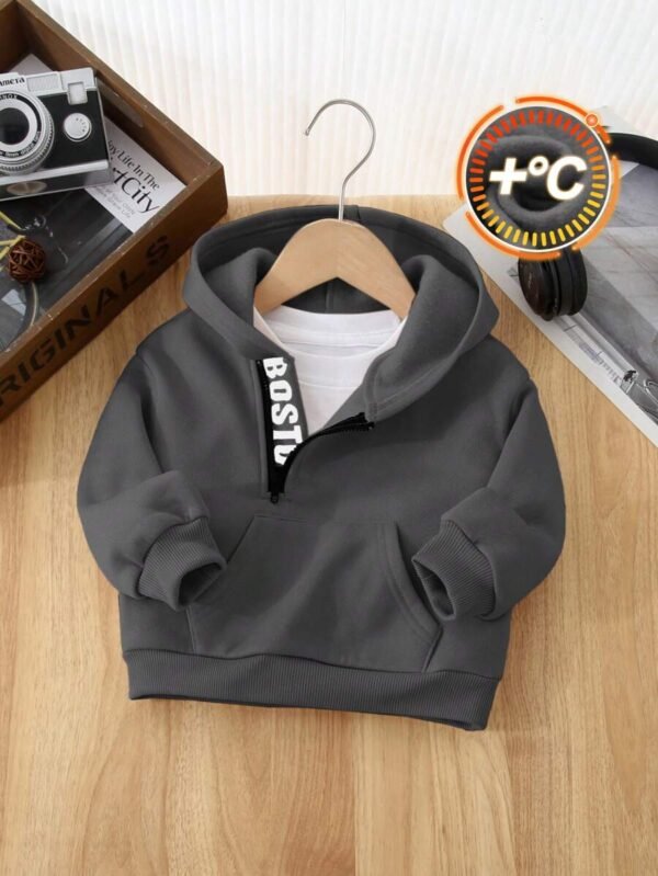 Sudadera con capucha con impresión de letra para bebé niño