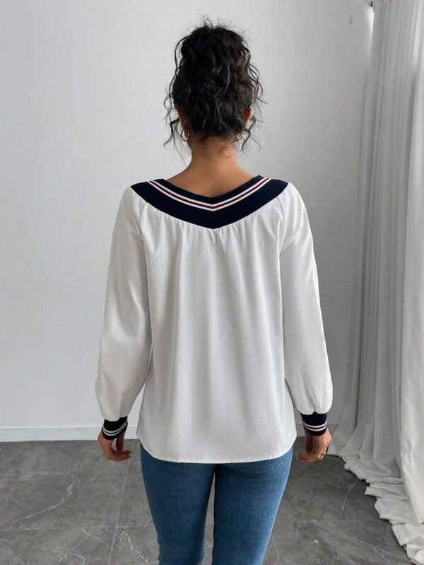 Camiseta casual de mujer de manga larga con hombros descubiertos - Imagen 3