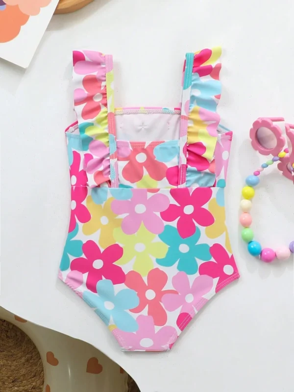 Traje de baño de una pieza con estampado retro para niña bebé - Imagen 3