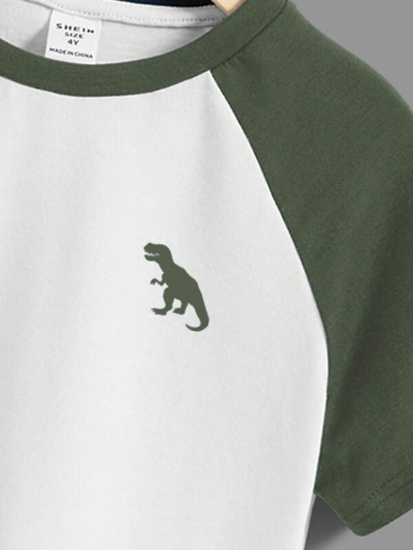 Camiseta de cuello redondo de manga corta casual y sencilla para niños - Imagen 2