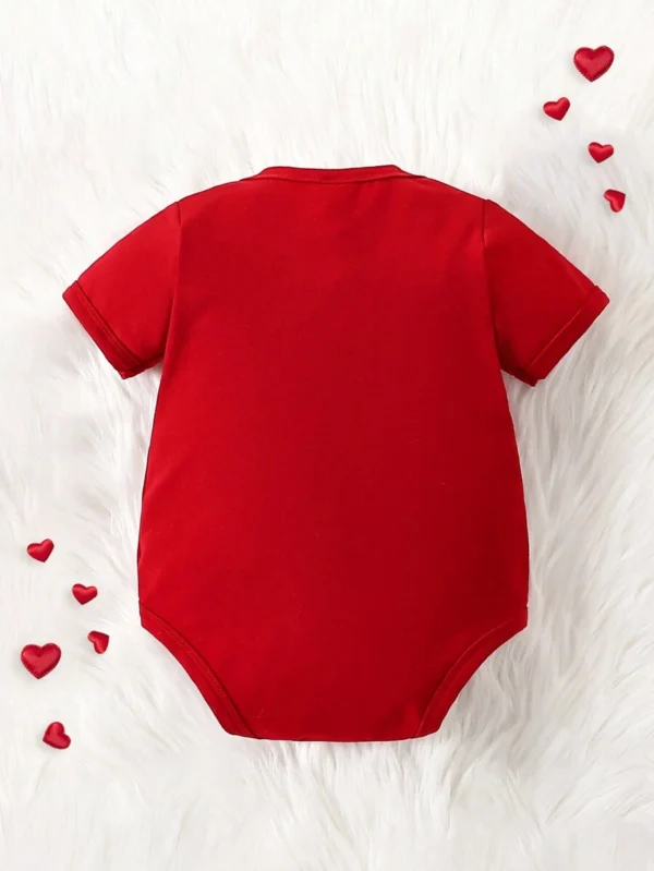 Mono body con estampado gráfico de corazón para niña bebé - Imagen 3