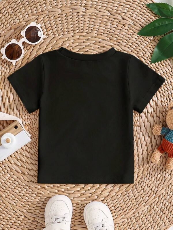 Camiseta de manga corta con cuello redondo y gráfico de animal lindo para bebé niño - Imagen 3