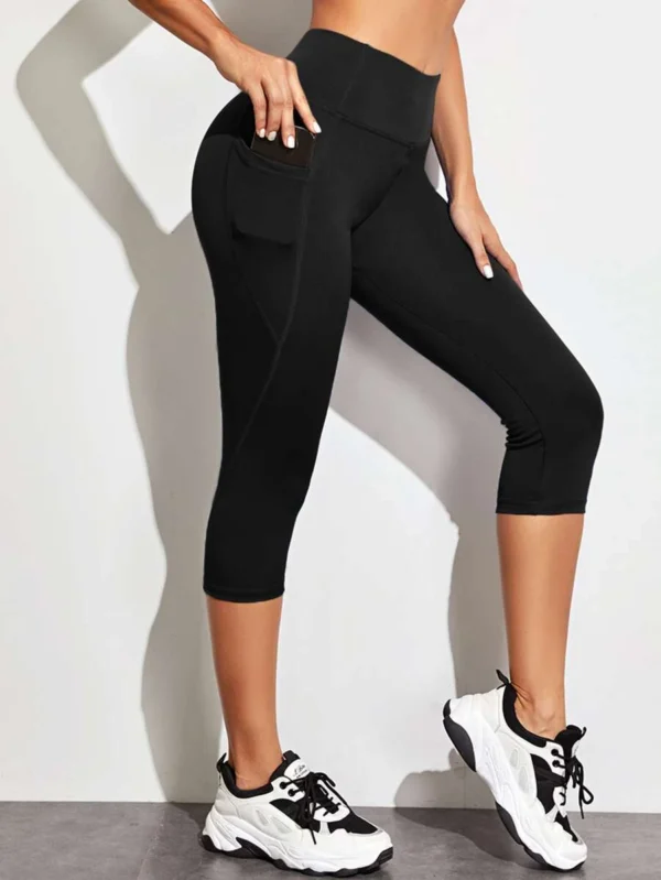Leggings deportivos de cintura ancha con bolsillo de celular