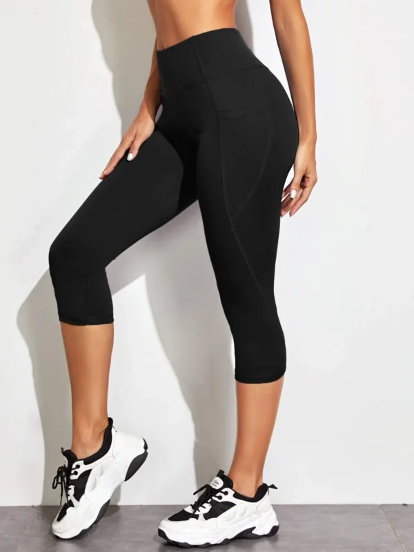 Leggings deportivos de cintura ancha con bolsillo de celular - Imagen 2